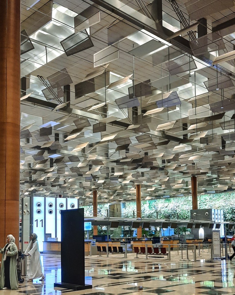 Interior of departure area in Singapore Changi Airport