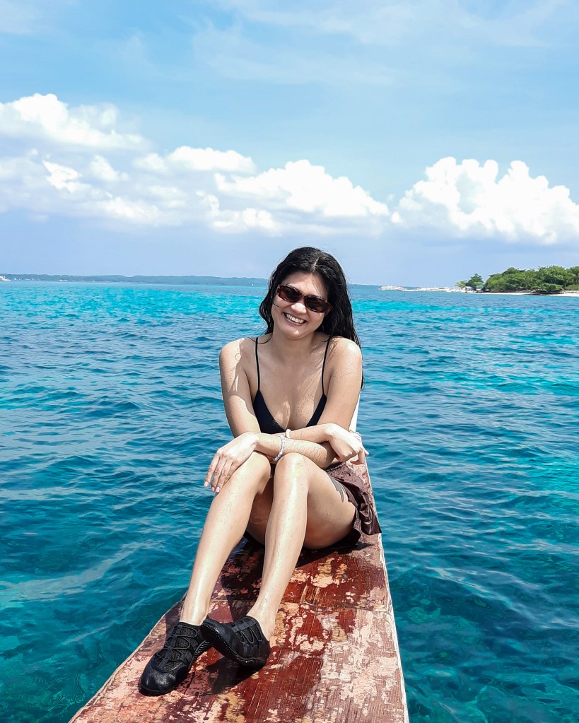 Woman posing in Hilantagaan Island