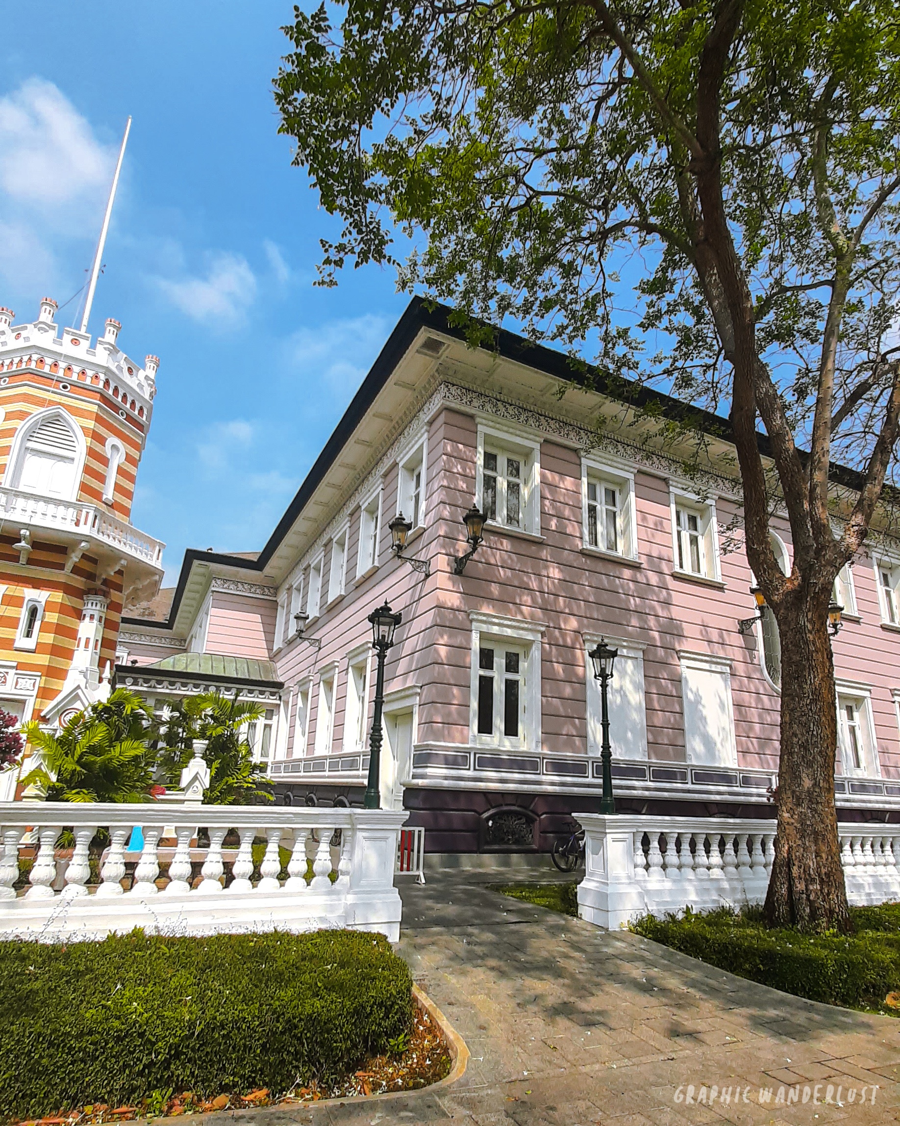 Entrance going to a neoclassical building inside Bang Pa-in Palace
