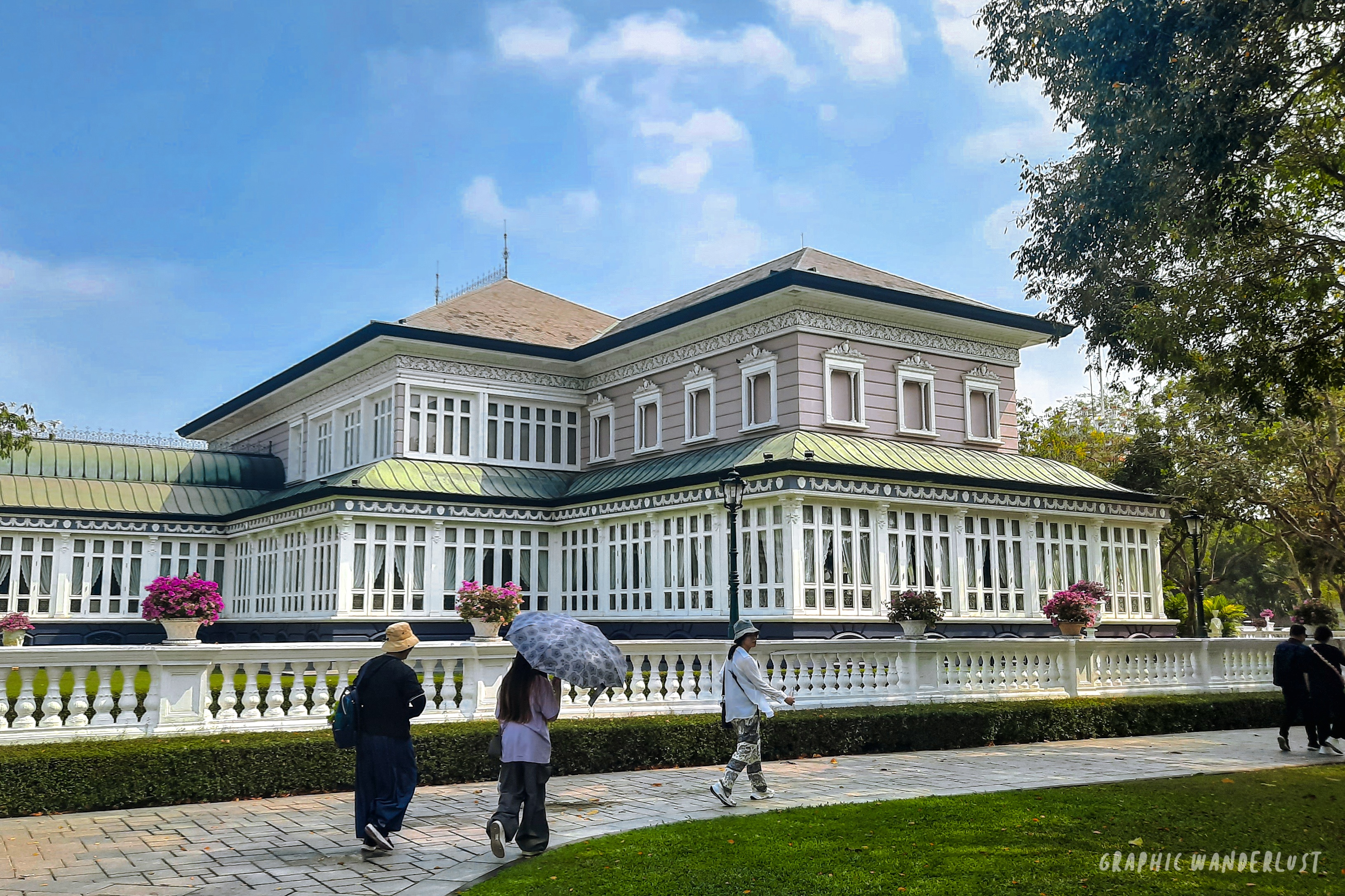 Back side of a Thai royal building inside Bang Pa-in Palace