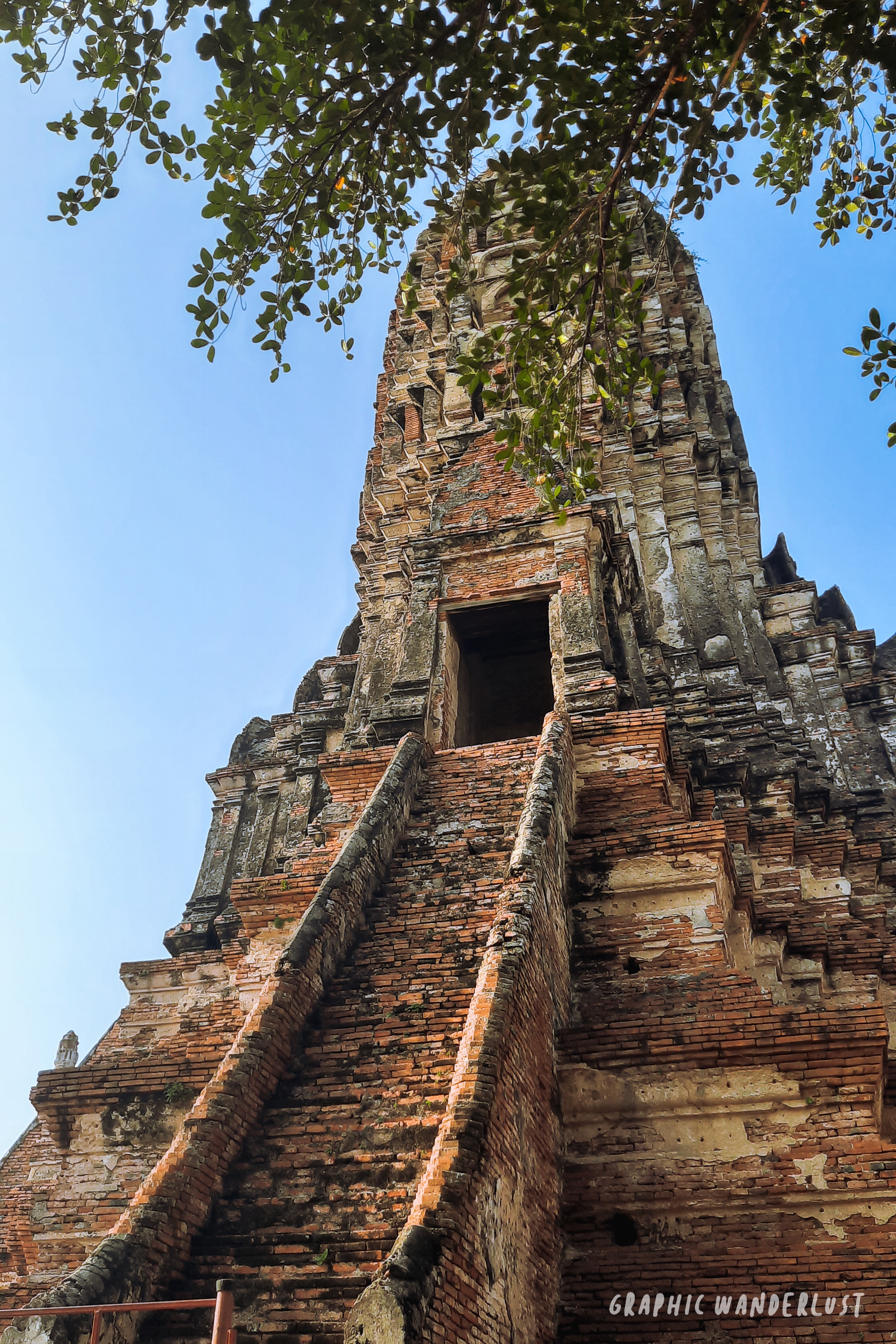 View of Wat Chaiwatthanaram's main prang from its western side