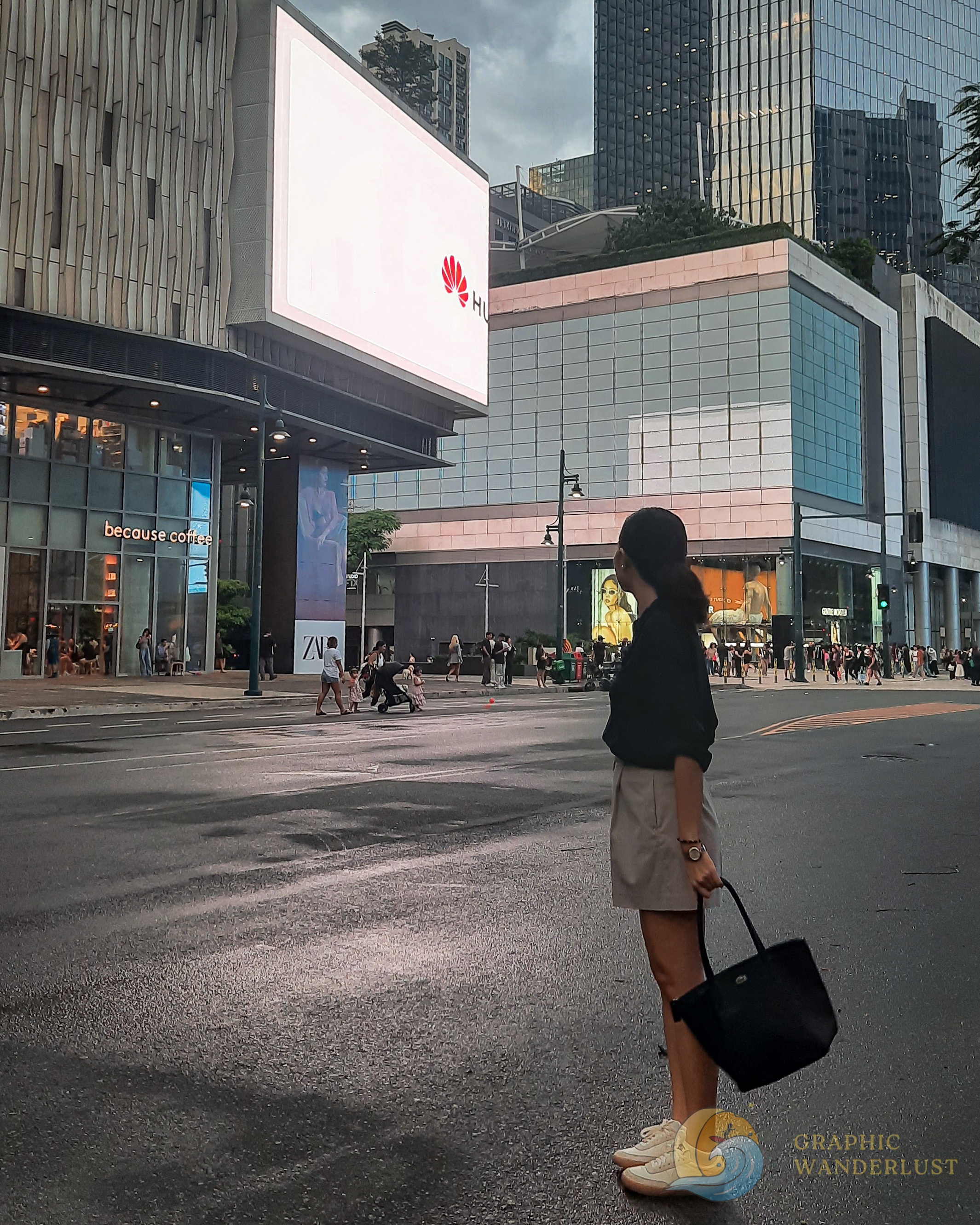 A girl standing in a road in BGC