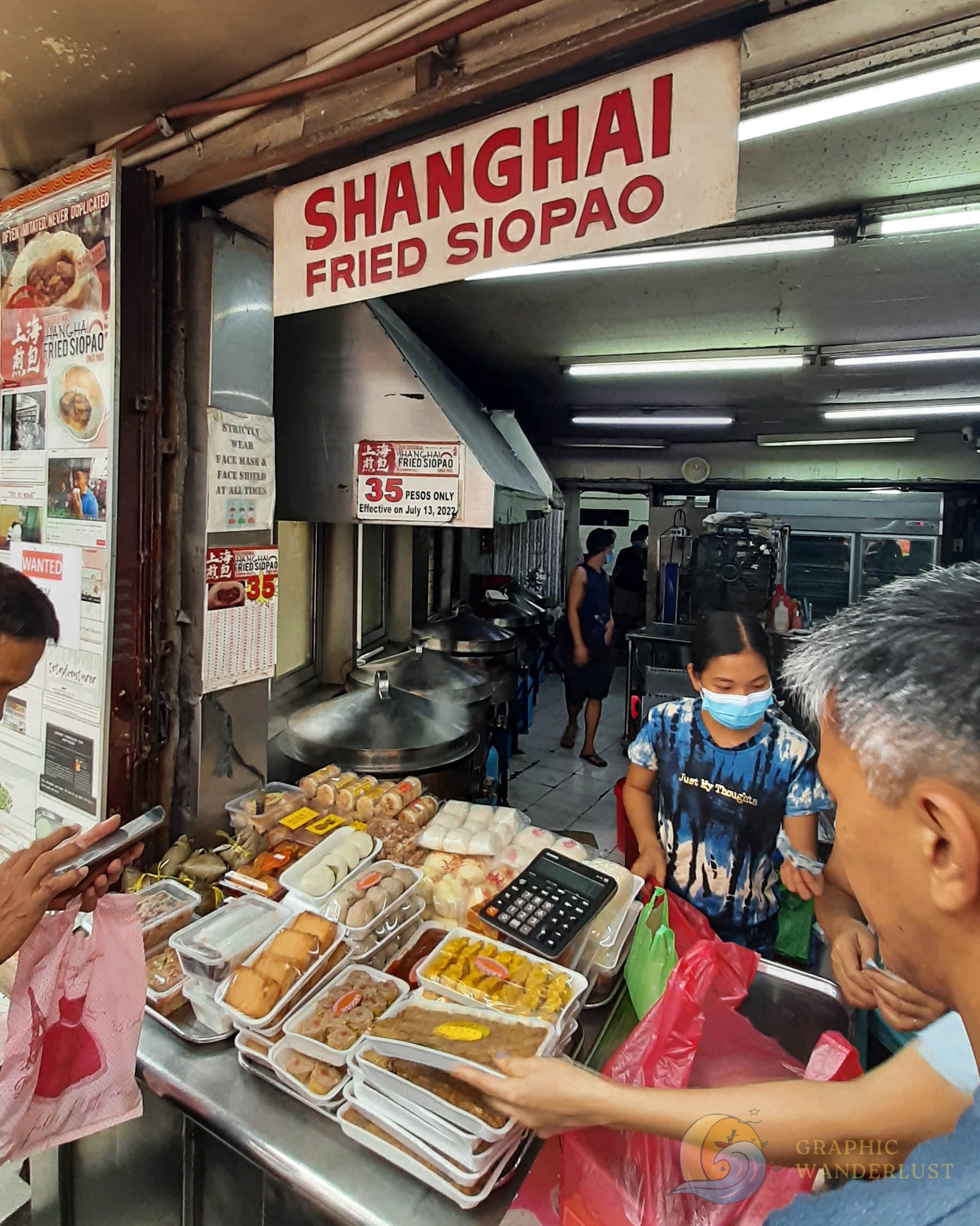 Food being sold at Shanghai Fried Siopao
