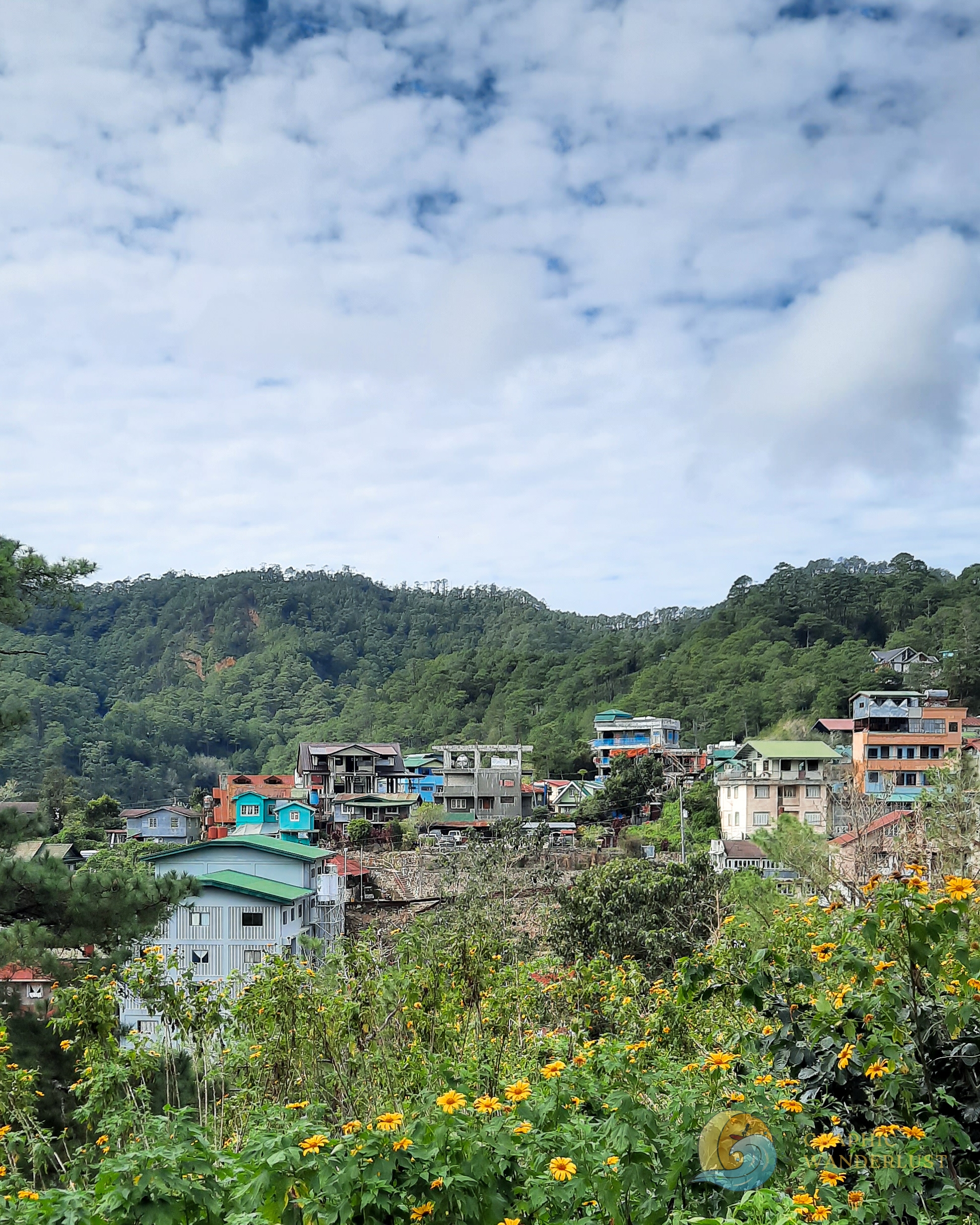 Mountainous town of Sagada being surrounded by lush greenery