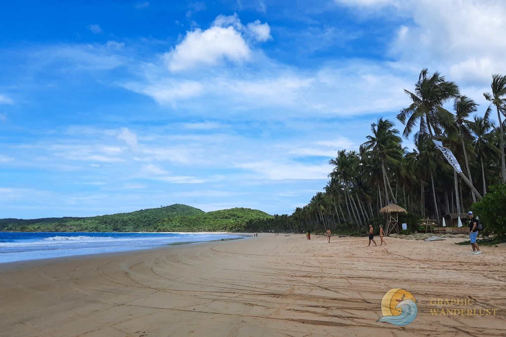 View of a tropical beach during a cloudy day